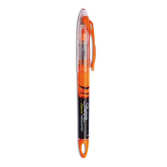 Sharpie Liquid Pen Style Highlighters, Fluorescent Orange Ink, Chisel Tip, Orange/Black/Clear Barrel, Dozen (1754466)