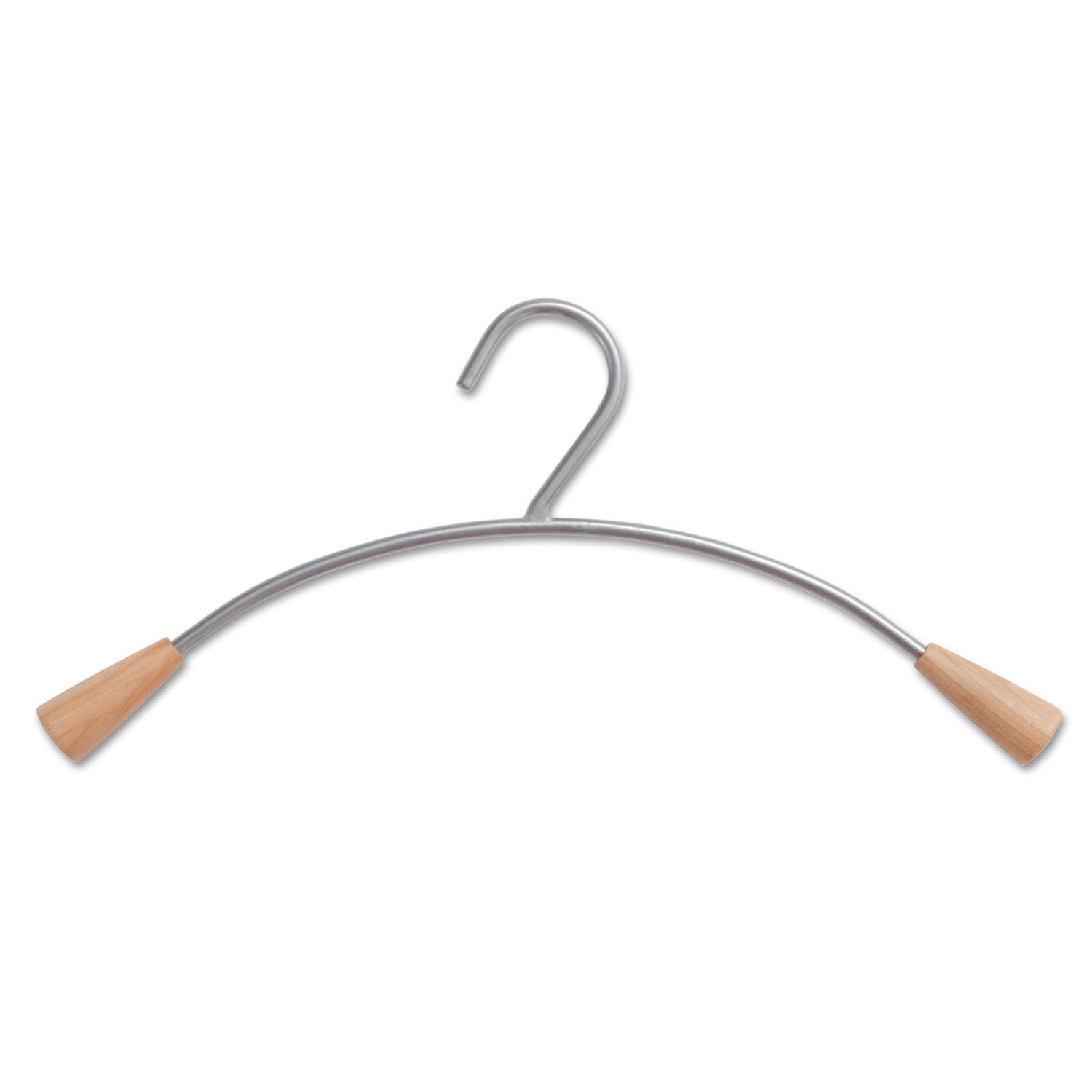 Alba Metal and Wood Coat Hangers, 16.8", Metallic Gray/Mahogany, 6/Set (PMCIN6)