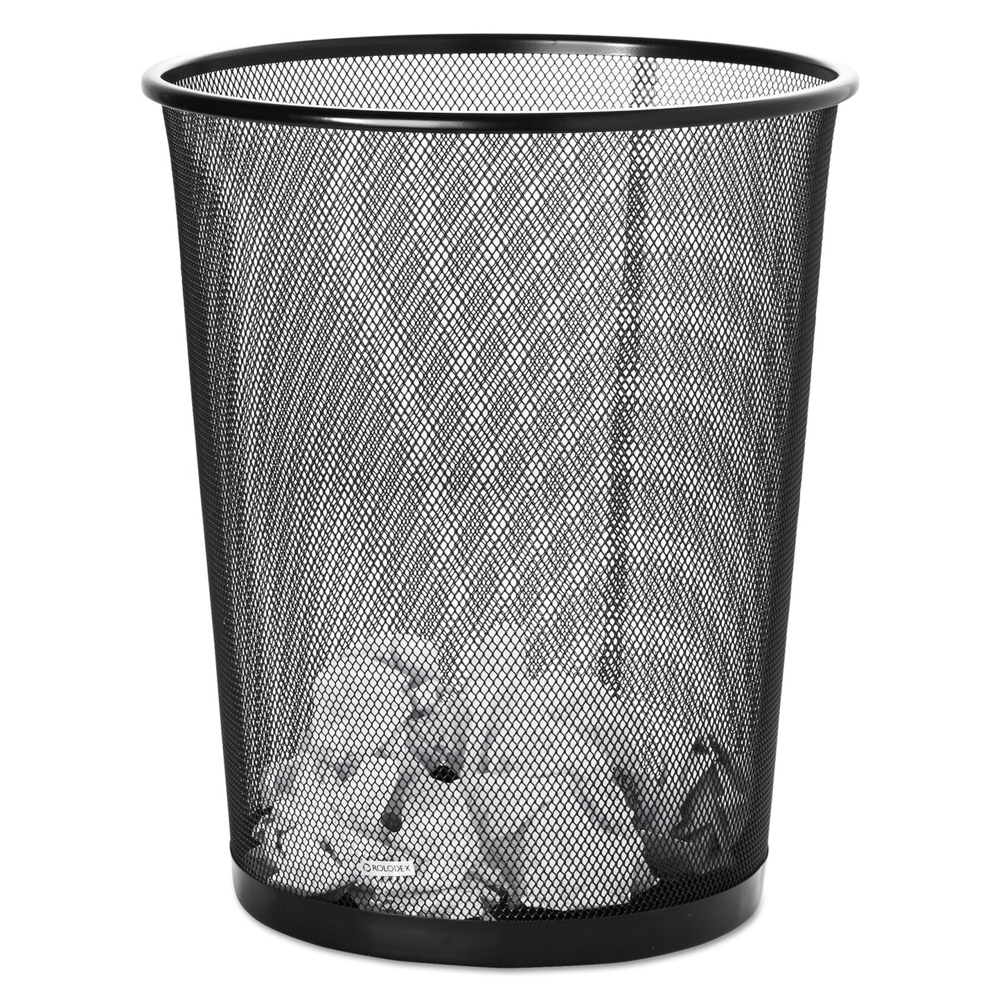 Rolodex Mesh Round Wastebasket, 4.5 gal, Mesh, Black (22351)