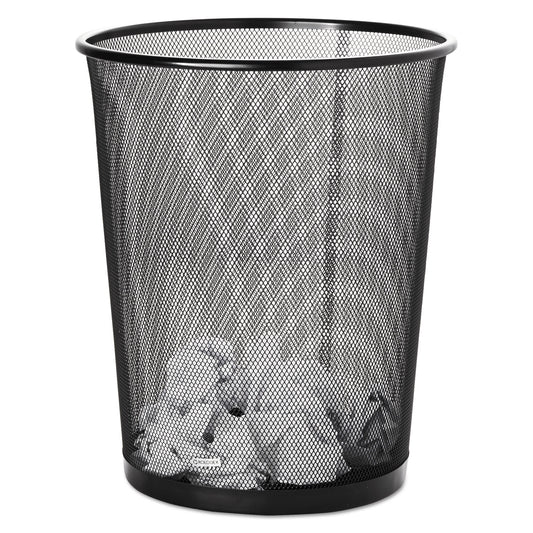 Rolodex Mesh Round Wastebasket, 4.5 gal, Mesh, Black (22351)