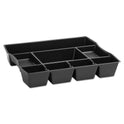 Rubbermaid Regeneration Deep Drawer Organizer, Eight Compartments, 14.88 x 11.88 x 2.5, Plastic, Black (21864)