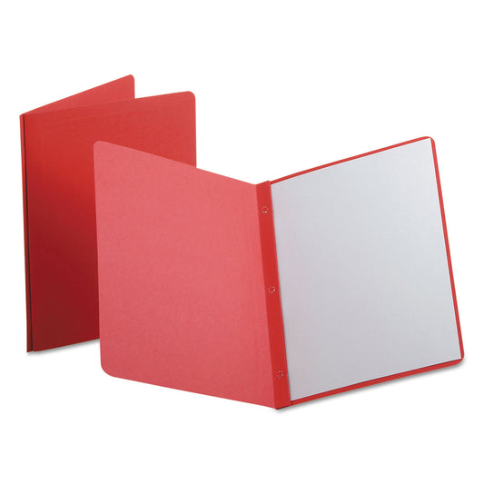 Oxford Report Cover, Three-Prong Fastener, 0.5" Capacity, 8.5 x 11, Red/Red, 25/Box (52511)