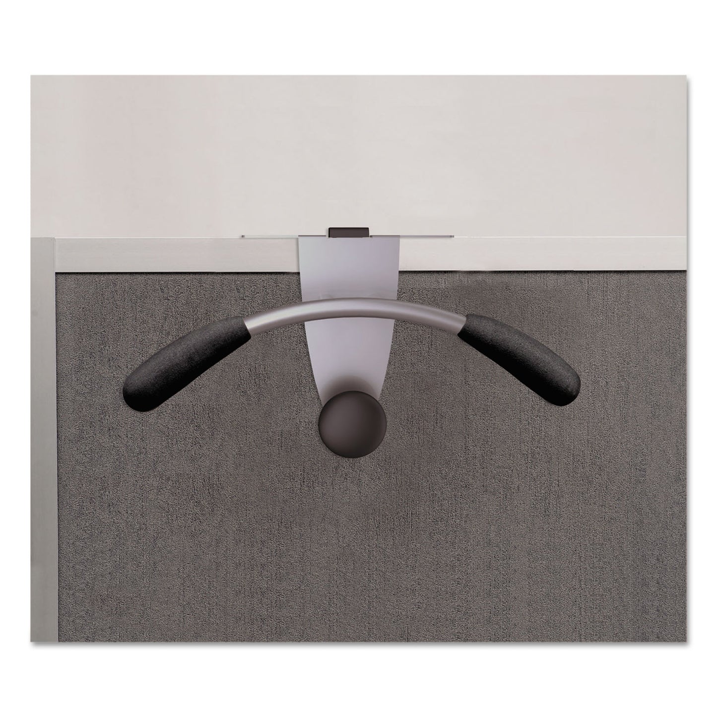 Alba Hanger Shaped Partition Coat Hook, Metal/Foam/ABS, Silver/Black (PMMOUSPART)