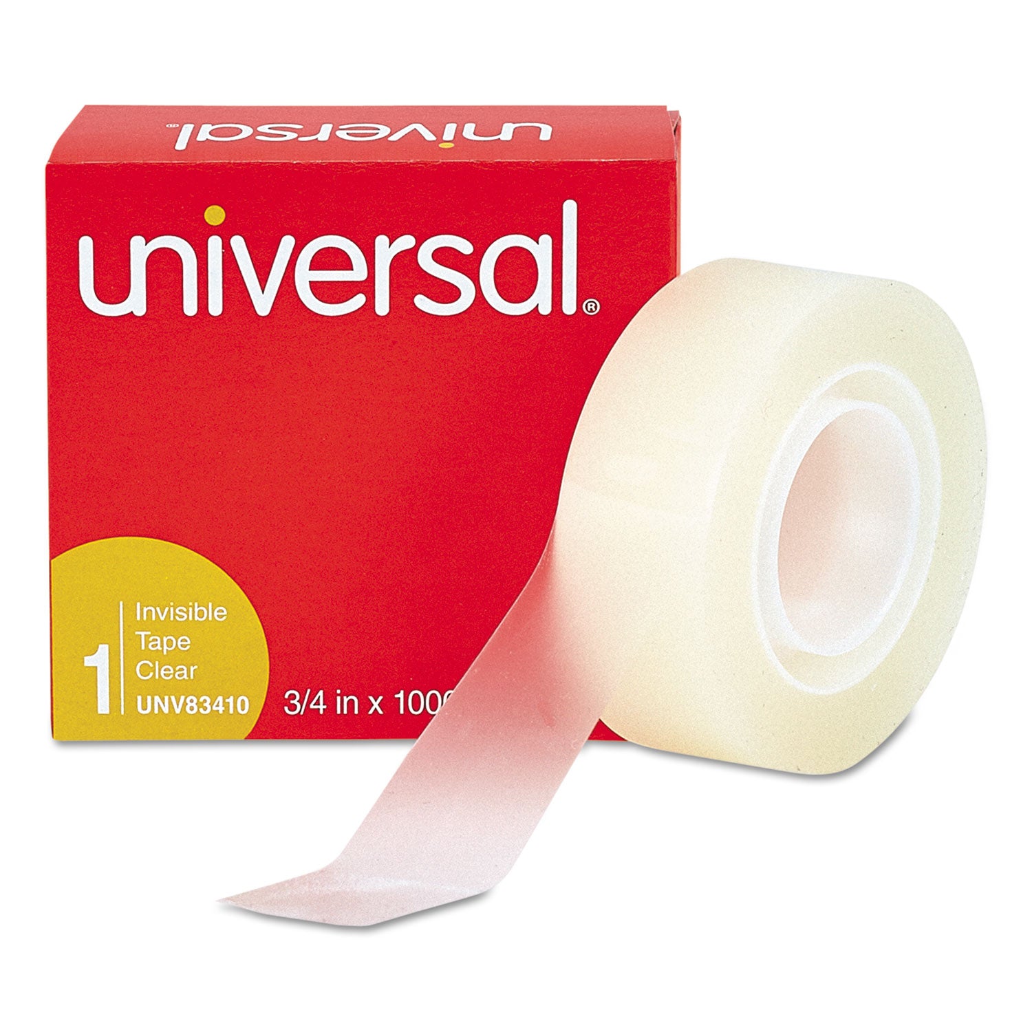 Universal Invisible Tape, 1" Core, 0.75" x 83.33 ft, Clear, 6/Pack (83410)