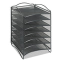 Safco Onyx Steel Mesh Lliterature Sorter, Six Compartments, 10.25 x 12.75 x 15.25, Black (9431BL)