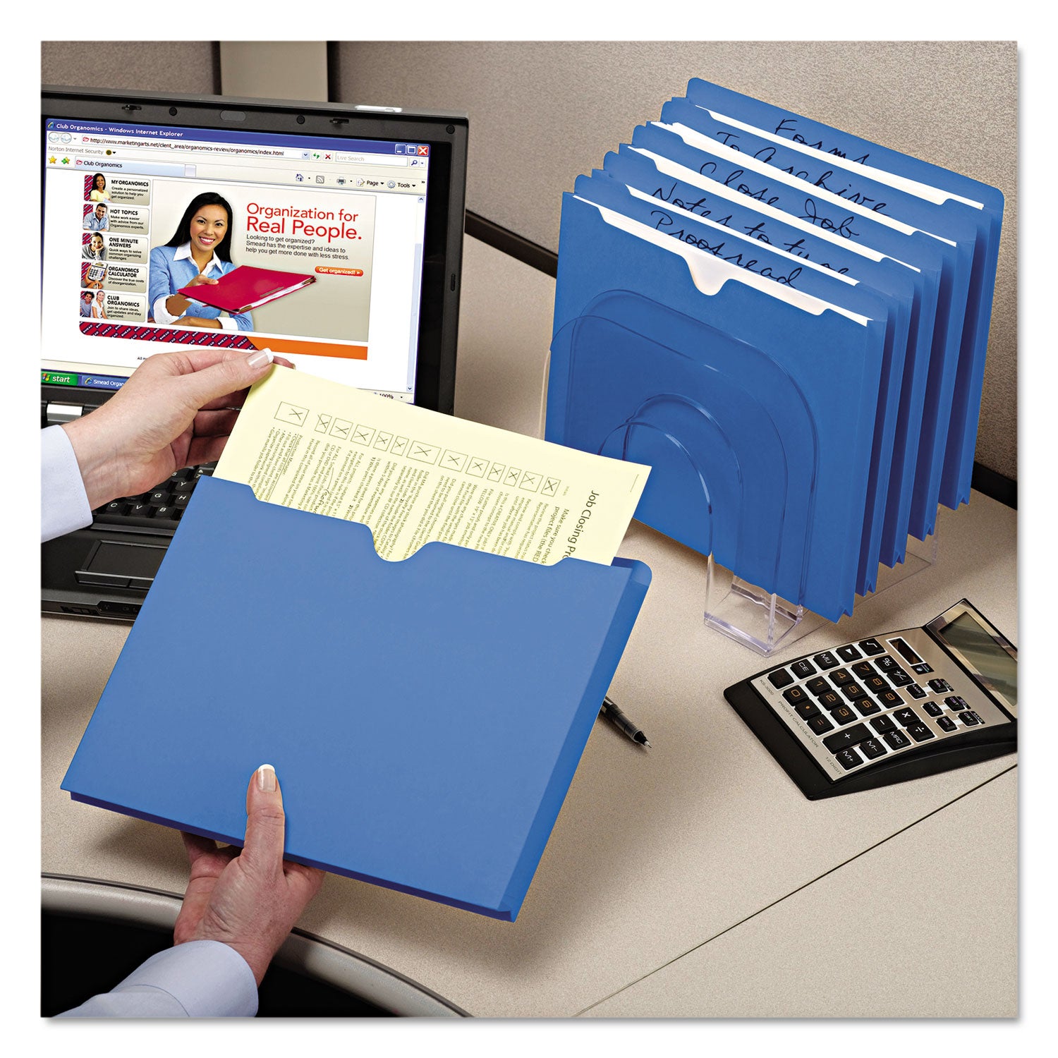 Smead Colored File Jackets with Reinforced Double-Ply Tab, Straight Tab, Letter Size, Blue, 50/Box (75562)