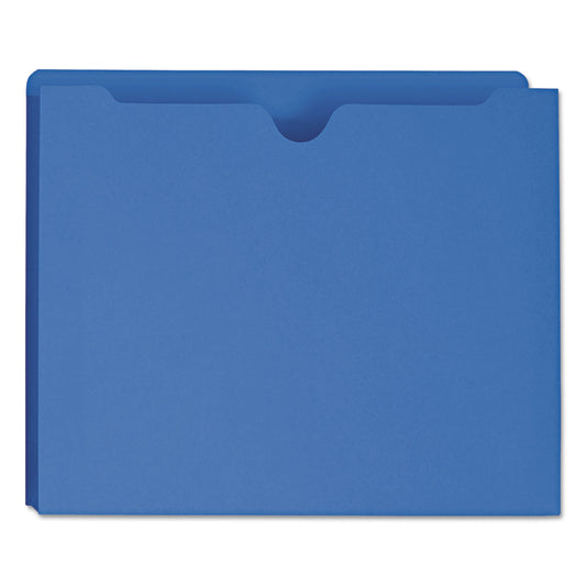 Smead Colored File Jackets with Reinforced Double-Ply Tab, Straight Tab, Letter Size, Blue, 50/Box (75562)