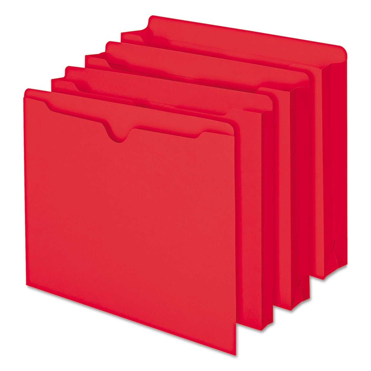 Smead Colored File Jackets with Reinforced Double-Ply Tab, Straight Tab, Letter Size, Red, 100/Box (75509)