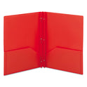 Smead Poly Two-Pocket Folder with Fasteners, 180-Sheet Capacity, 11 x 8.5, Red, 25/Box (87727)