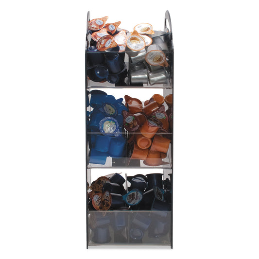 Vertiflex Compact Condiment Organizer, 6 Compartments, 6.13 x 8 x 18, Black (VFCT18)