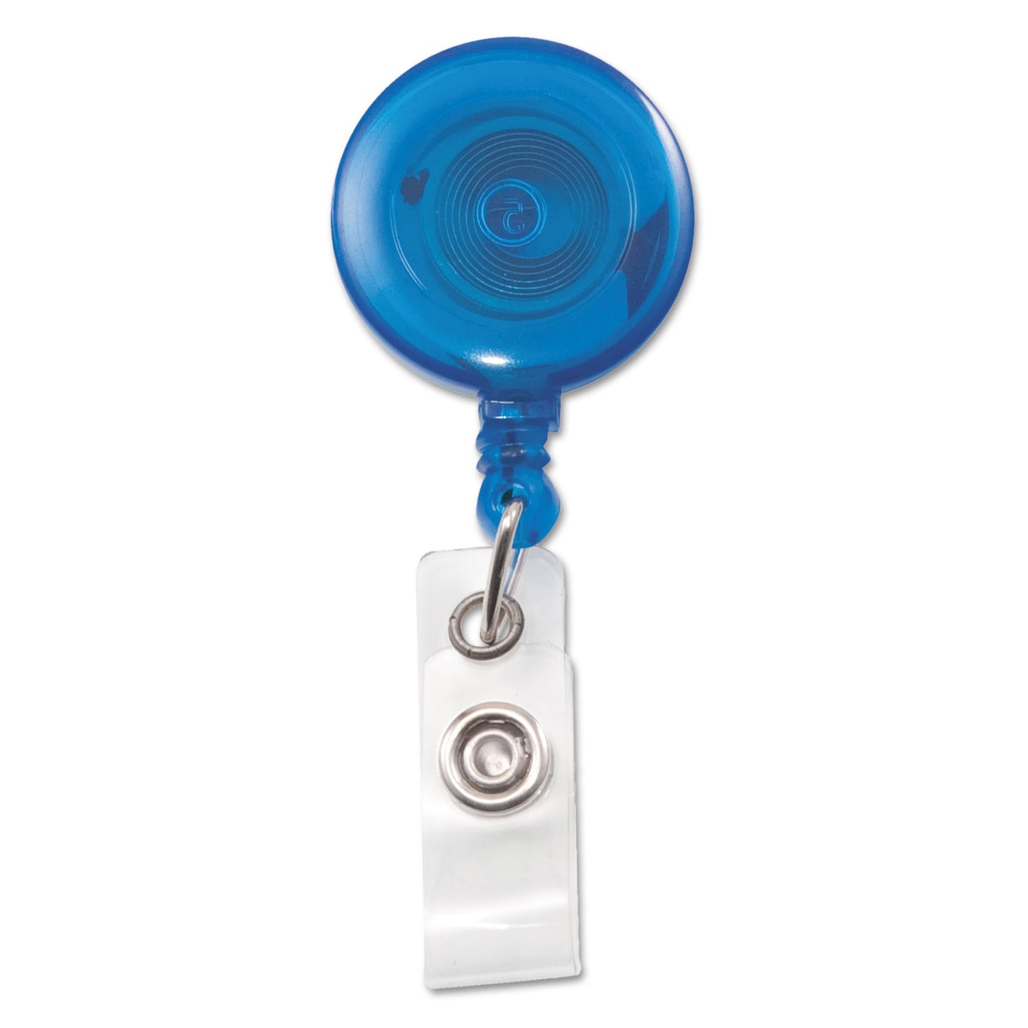 Advantus Translucent Retractable ID Card Reel, 30" Extension, Blue, 12/Pack (75472)
