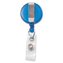 Advantus Translucent Retractable ID Card Reel, 30" Extension, Blue, 12/Pack (75472)
