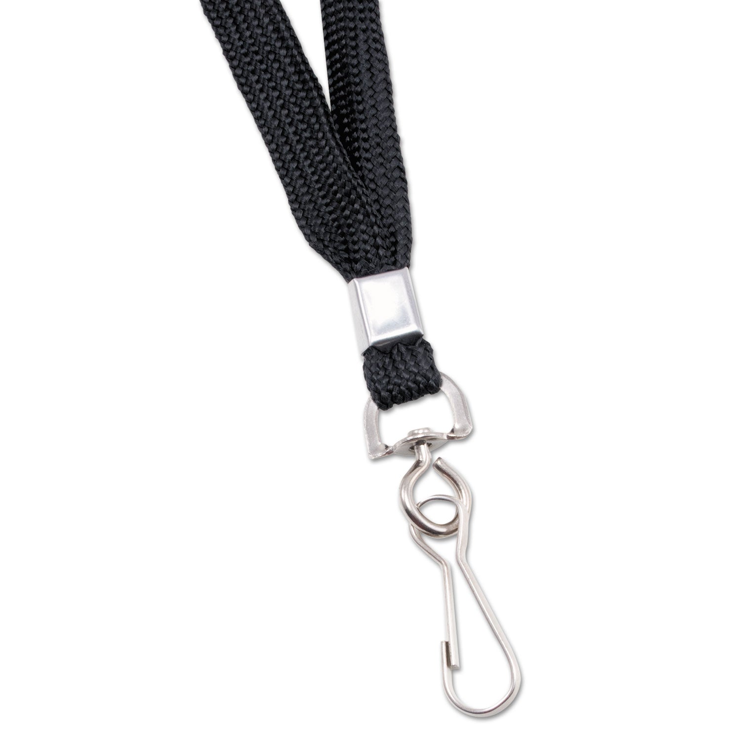 Advantus Deluxe Lanyards, Metal J-Hook Fastener, 36" Long, Black, 24/Box (75424)