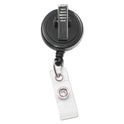 Advantus Swivel-Back Retractable ID Card Reel, 30" Extension, Black, 12/Pack (75548)