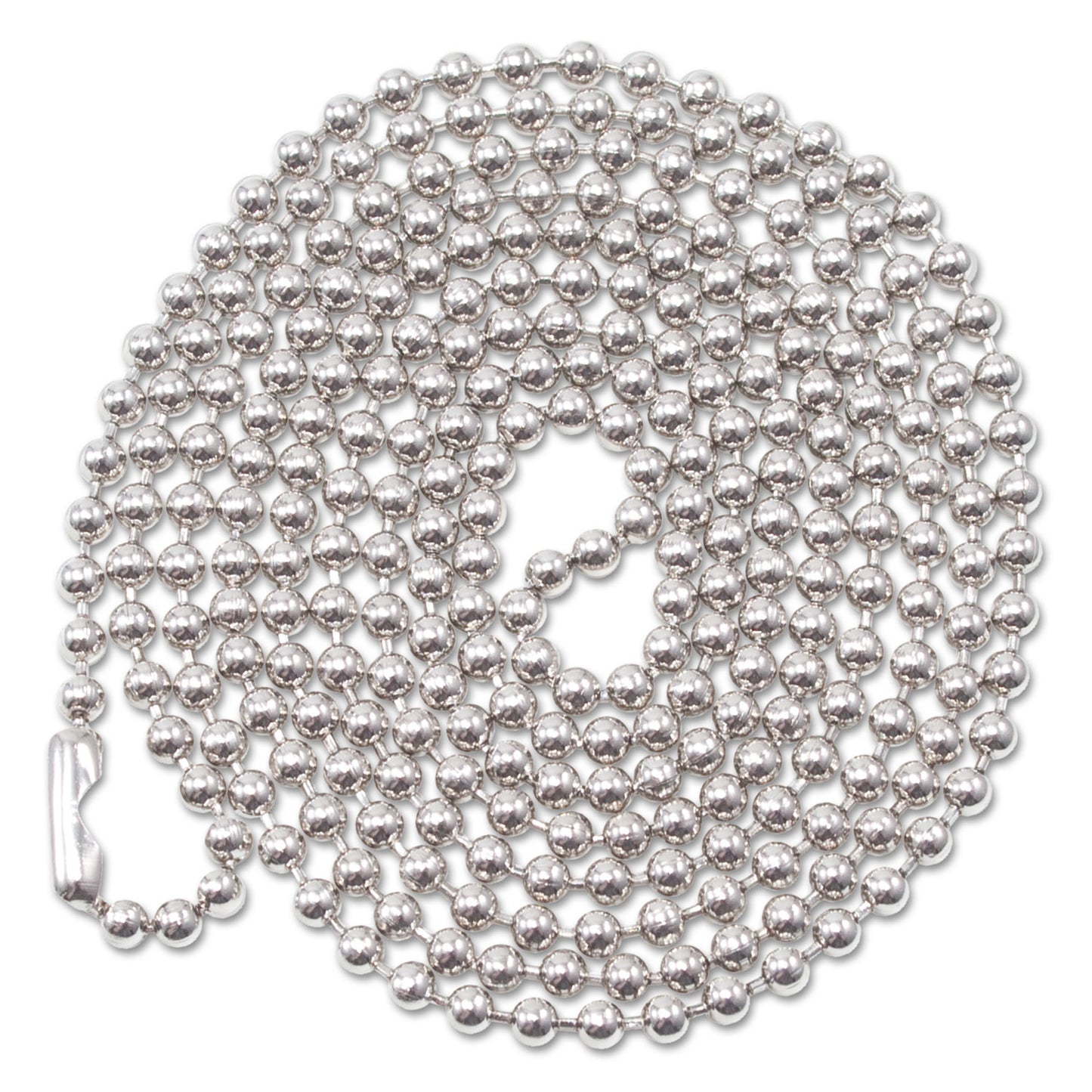 Advantus ID Badge Holder Chain, Metal Ball Chain Fastener, 36" Long, Nickel Plated, 100/Box (75417)