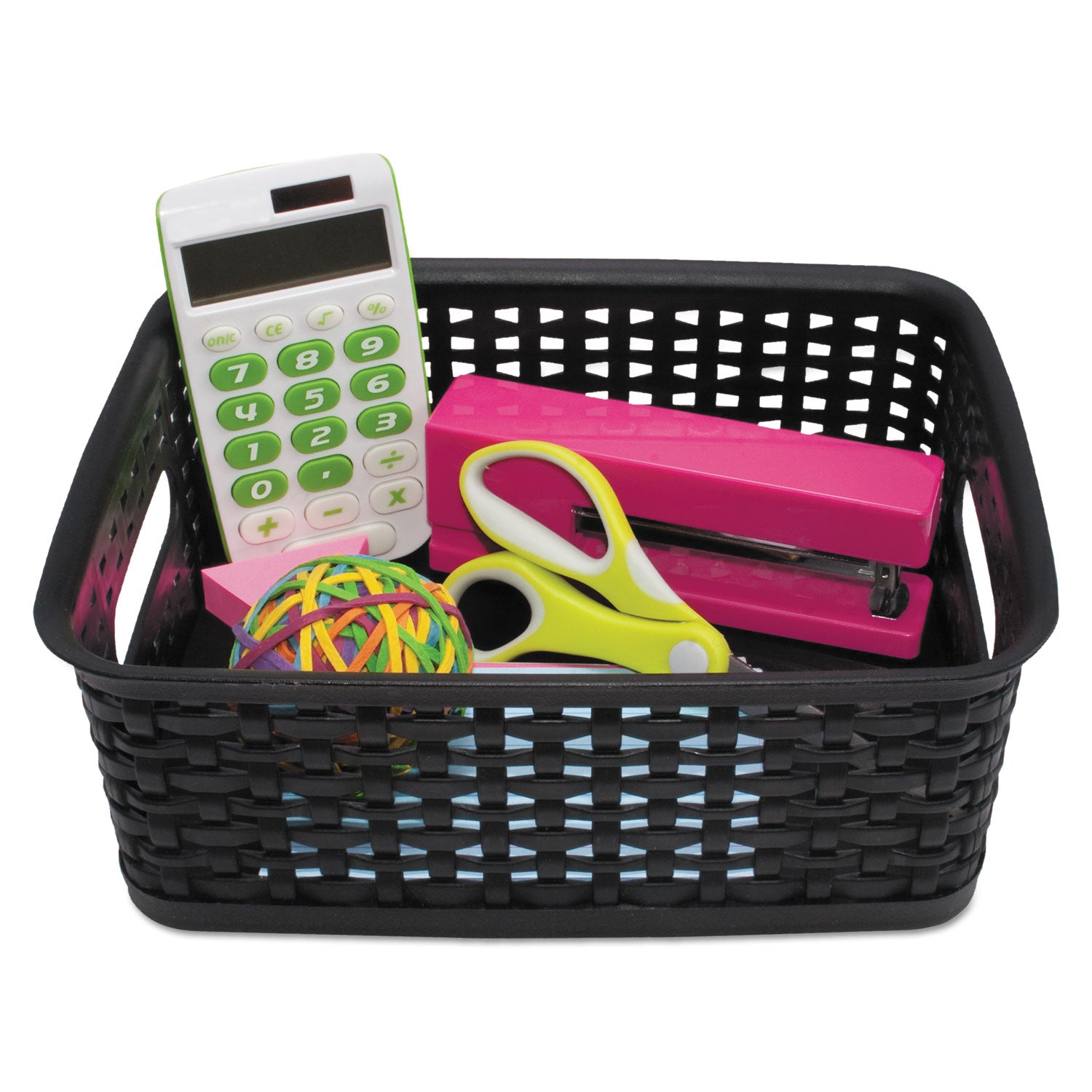 Advantus Weave Bins, 9.88 x 7.38 x 4, Black, 3/Pack (40326)