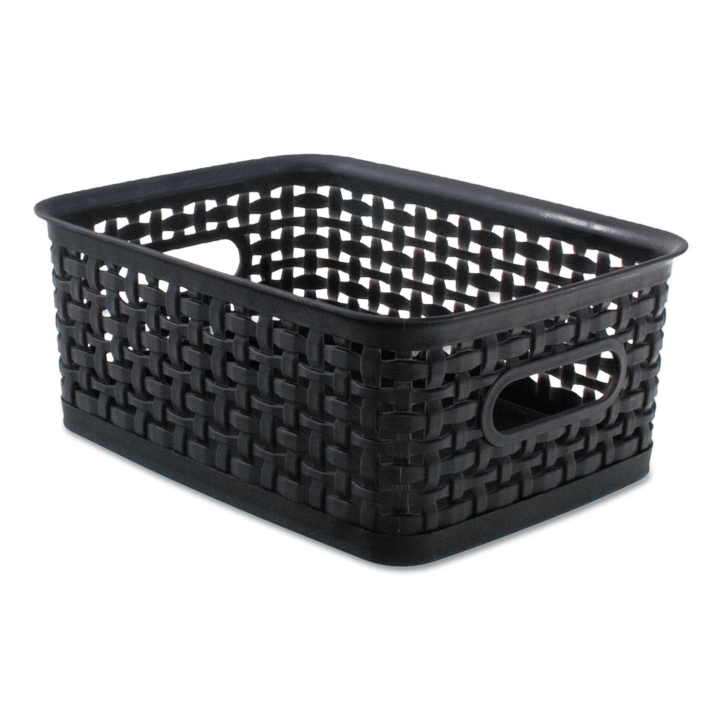 Advantus Weave Bins, 9.88 x 7.38 x 4, Black, 3/Pack (40326)