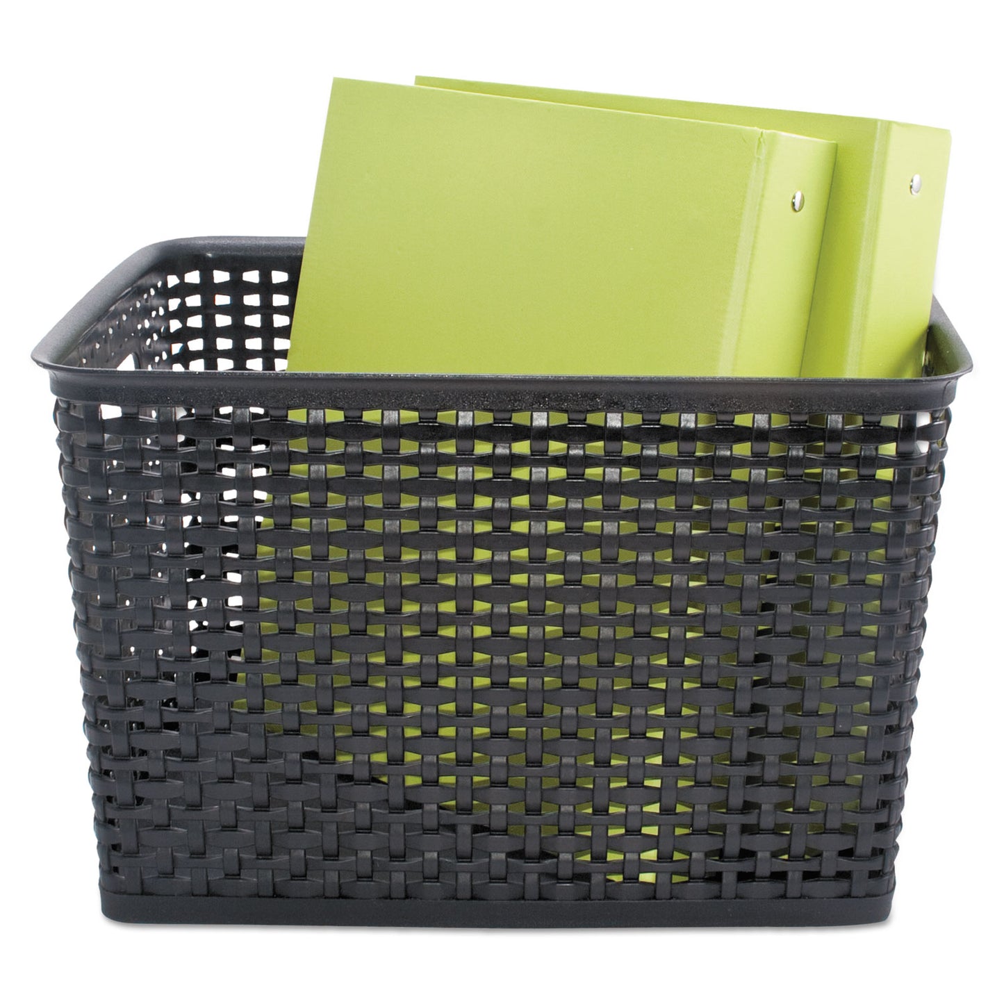 Advantus Weave Bins, 13.88 x 10.5 x 8.75, Black, 2/Pack (40328)