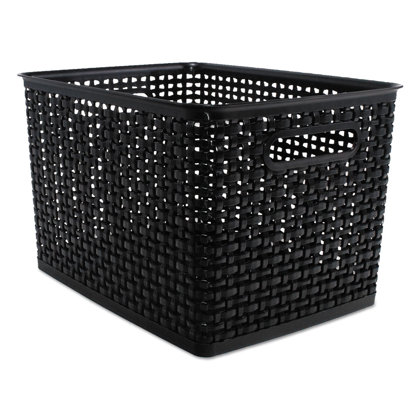 Advantus Weave Bins, 13.88 x 10.5 x 8.75, Black, 2/Pack (40328)