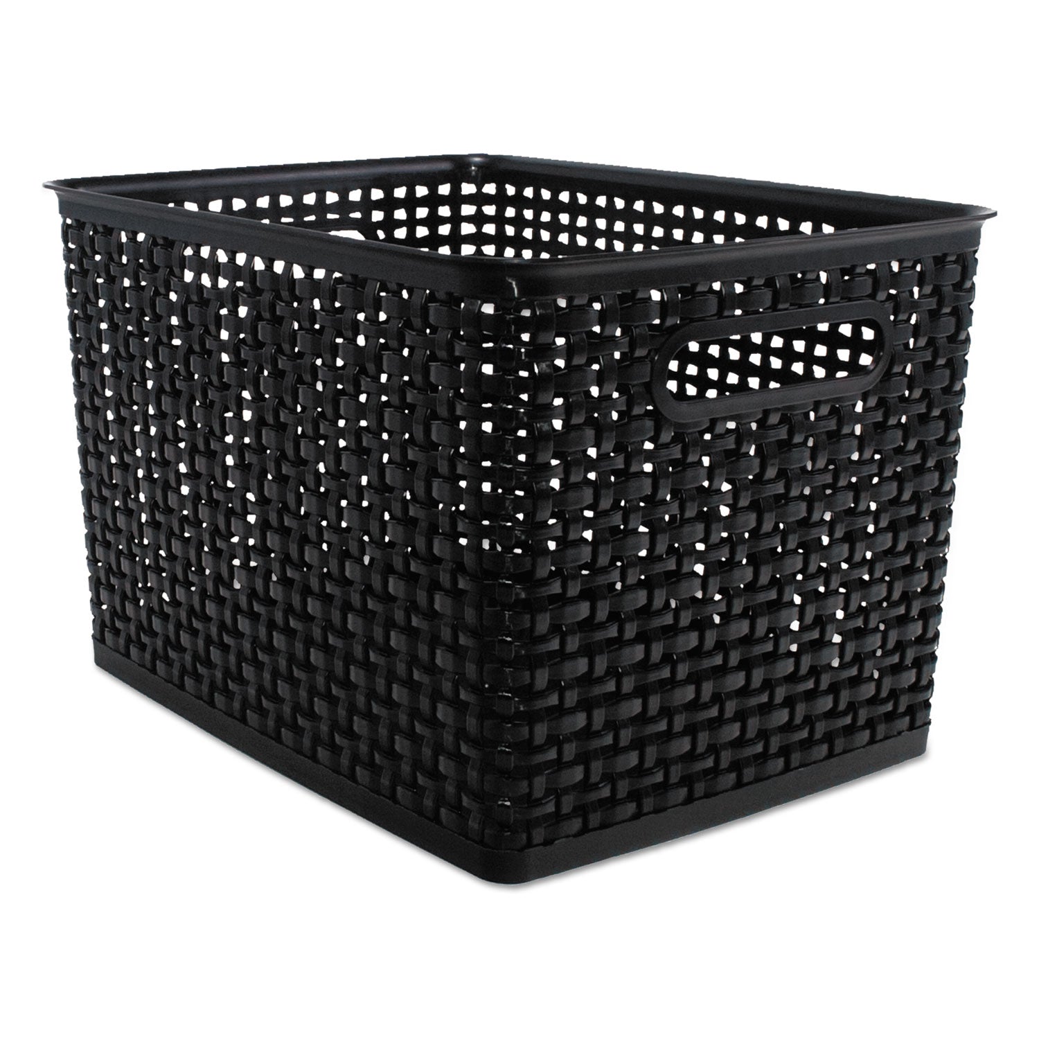 Advantus Weave Bins, 13.88 x 10.5 x 8.75, Black, 2/Pack (40328)