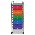 Advantus Portable Drawer Organizer, Metal, 1 Shelf, 10 Drawers, 13" x 15.38" x 37.75", Matte Gray/Assorted (34004)