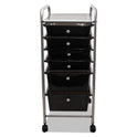 Advantus Portable Drawer Organizer, Metal, 1 Shelf, 6 Drawers, 13" x 15.38" x 32.13", Matte Gray/Smoke (34005)