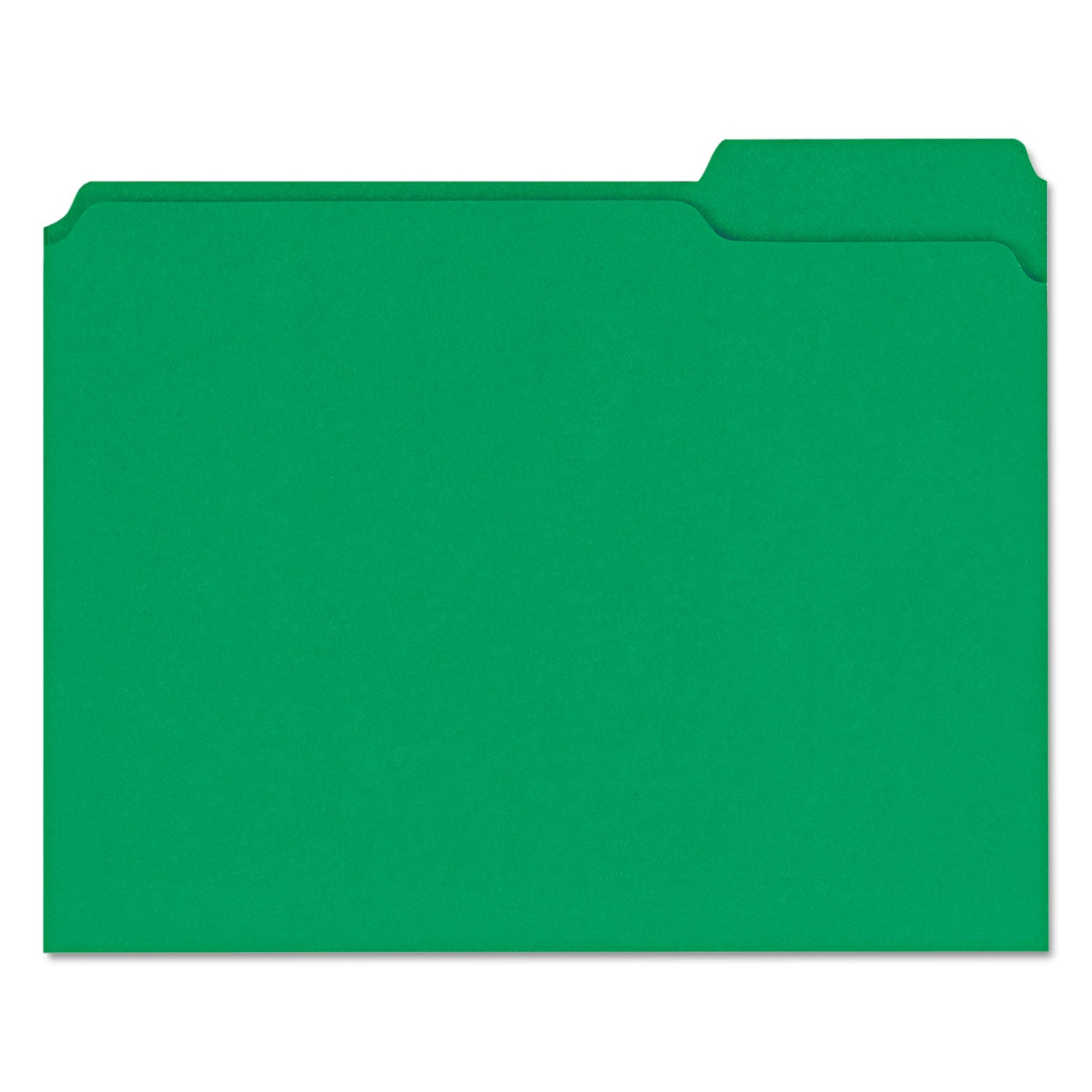 Universal Reinforced Top-Tab File Folders, 1/3-Cut Tabs: Assorted, Letter Size, 1" Expansion, Green, 100/Box (16162)