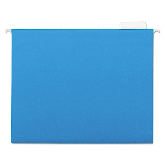 AbilityOne 7530013649499, SKILCRAFT Hanging File Folder, Letter Size, 1/5-Cut Tabs, Blue, 25/Box