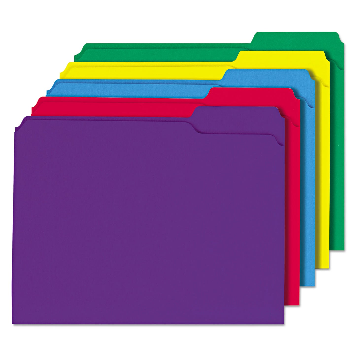 Universal Reinforced Top-Tab File Folders, 1/3-Cut Tabs: Assorted, Letter Size, 1" Expansion, Assorted Colors, 100/Box (16166)