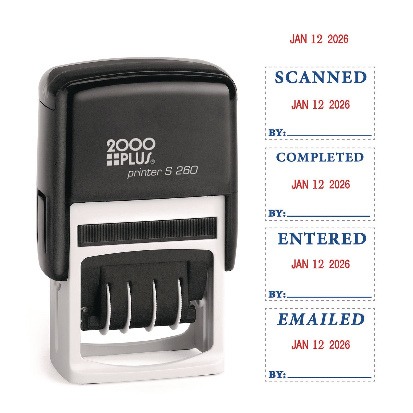 2000 PLUS 4 in 1 e-Message Dater, 0.94 x 1.75, COMPLETED/EMAILED/ENTERED/SCANNED (011098)