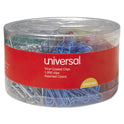 Universal Plastic-Coated Paper Clips with Six-Compartment Dispenser Tub, #3, Assorted Colors, 1,000/Pack (21000)