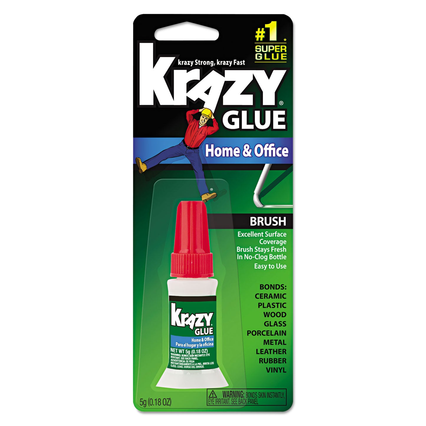 All Purpose Brush-On Krazy Glue, 0.18 oz, Dries Clear (KG94548R)