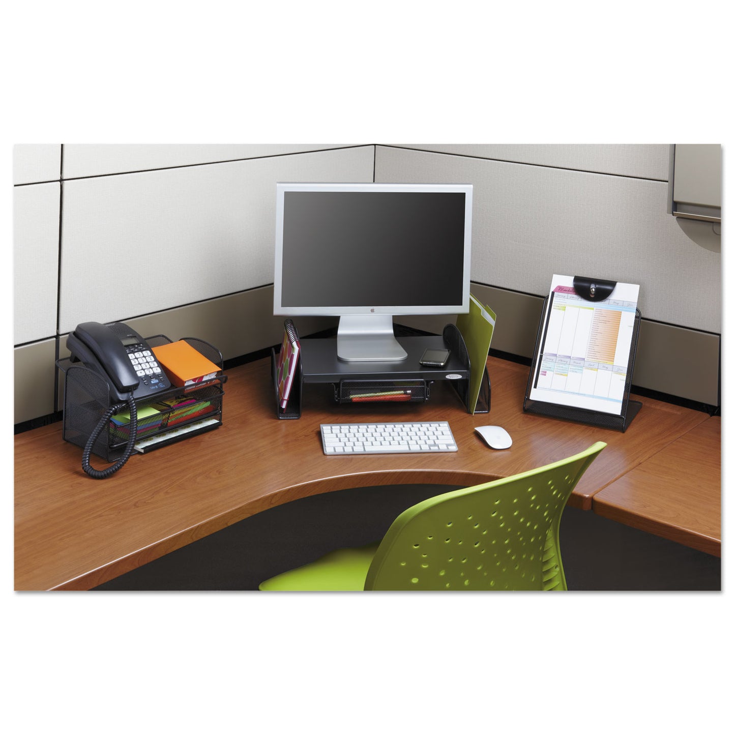 Safco Onyx Angled Mesh Steel Telephone Stand, 11.75 x 9.25 x 7, Black (2160BL)