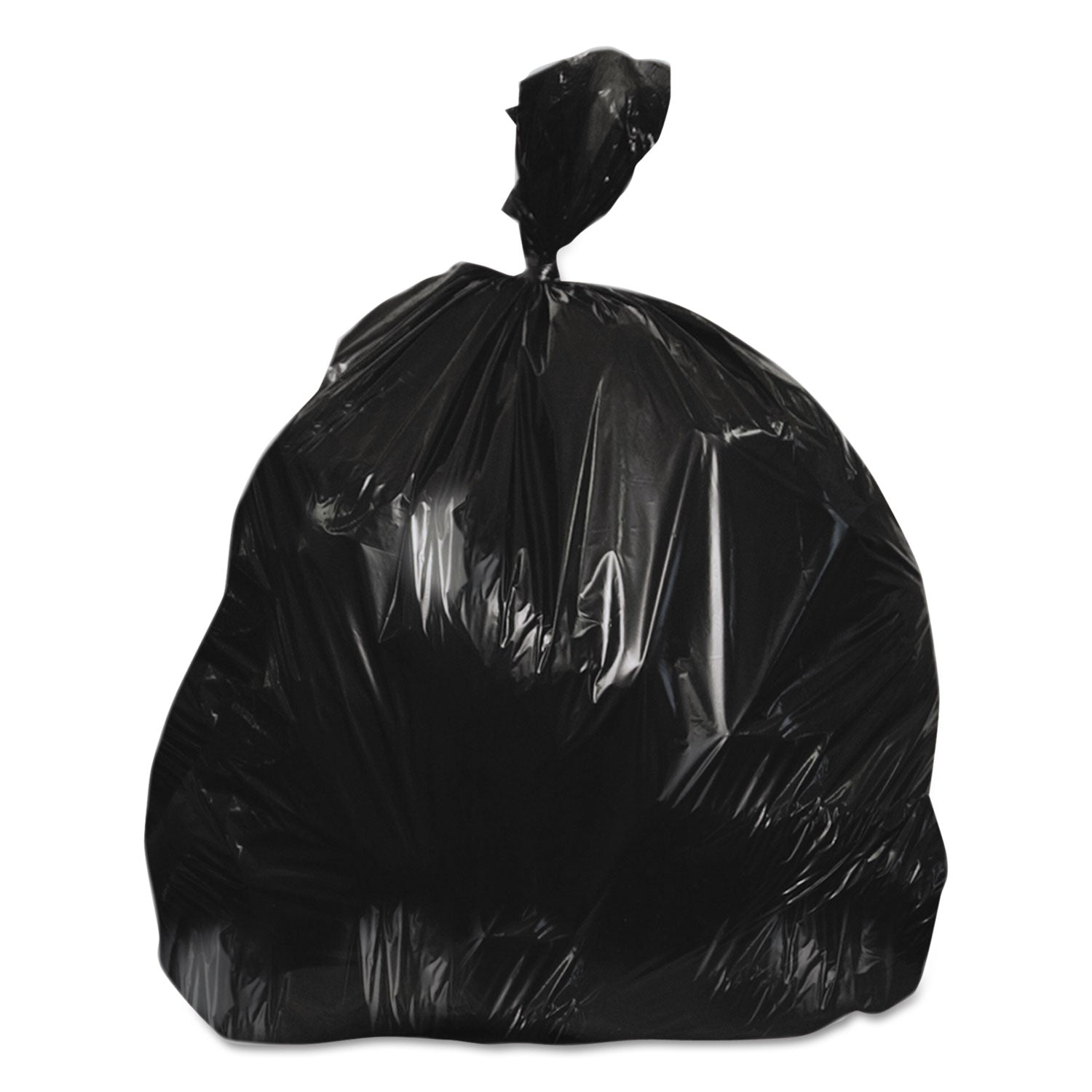 Heritage High-Density Waste Can Liners, 30 gal, 10 mic, 30" x 37", Black, 25 Bags/Roll, 20 Rolls/Carton (Z6037MKR02)