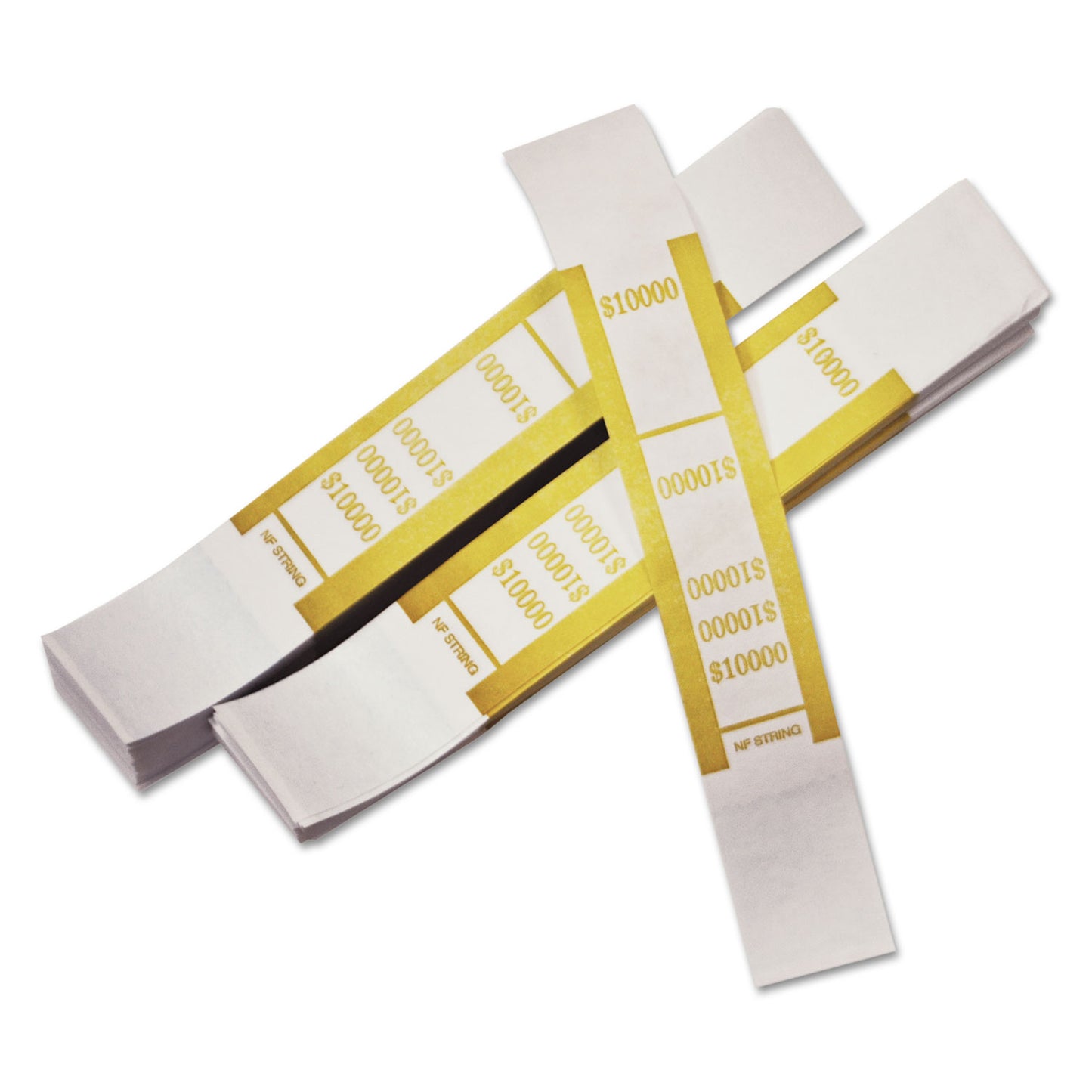 ICONEX Self-Adhesive Currency Straps, Mustard, $10,000 in $100 Bills, 1000 Bands/Pack (94190057)