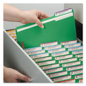 Smead Top Tab Colored Fastener Folders, 0.75" Expansion, 2 Fasteners, Letter Size, Green Exterior, 50/Box (12140)