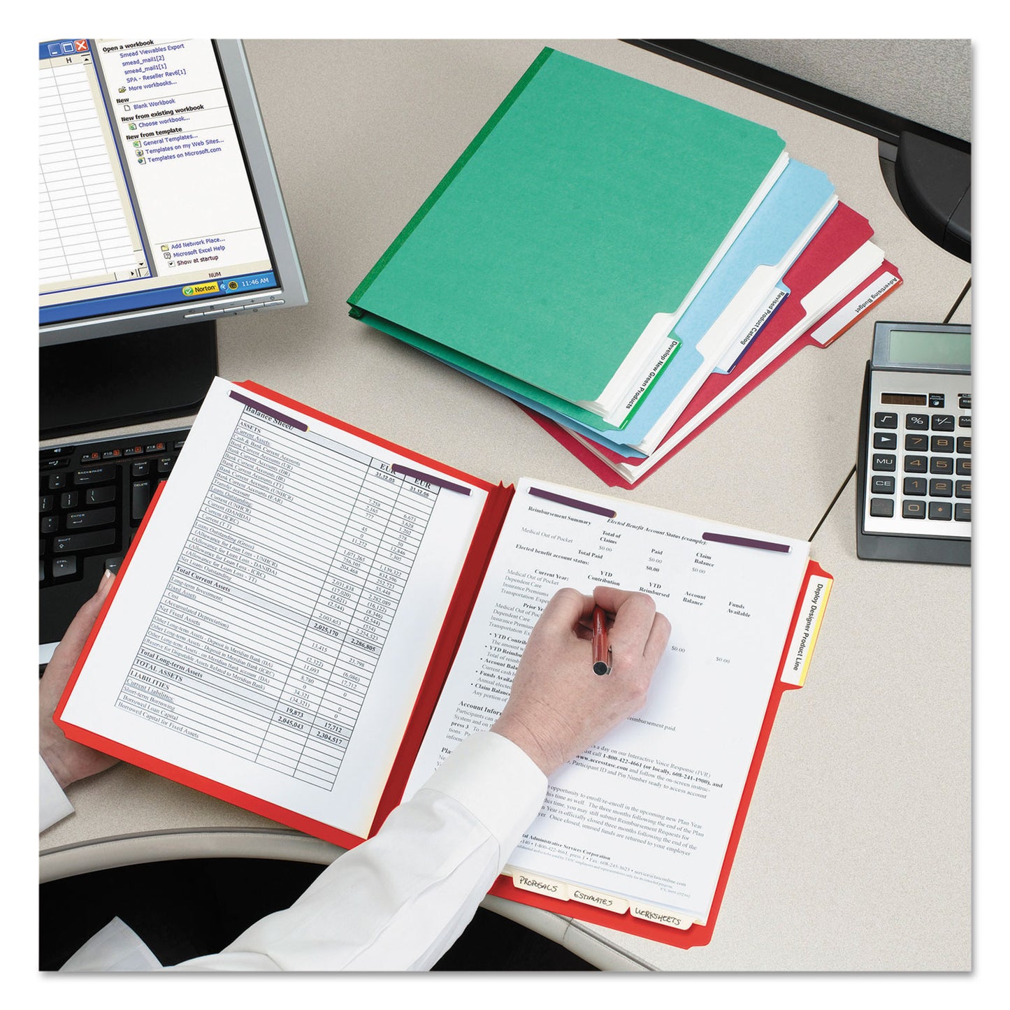 Smead Colored Pressboard Fastener Folders with SafeSHIELD Fasteners, 2" Expansion, 2 Fasteners, Letter Size, Bright Red, 25/Box (14936)