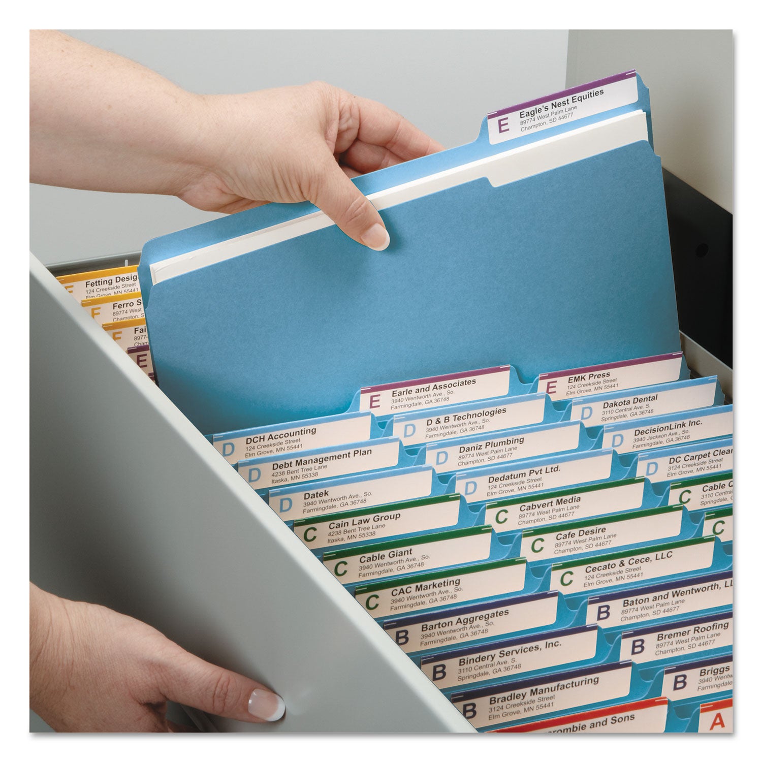 Smead Colored Pressboard Fastener Folders with SafeSHIELD Coated Fasteners, 2" Expansion, 2 Fasteners, Letter Size, Blue, 25/Box (14937)