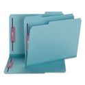 Smead Colored Pressboard Fastener Folders with SafeSHIELD Coated Fasteners, 2" Expansion, 2 Fasteners, Letter Size, Blue, 25/Box (14937)