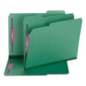 Smead Colored Pressboard Fastener Folders with SafeSHIELD Coated Fasteners, 2" Expansion, 2 Fasteners, Letter Size, Green, 25/Box (14938)