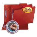 Smead Colored Pressboard Fastener Folders with SafeSHIELD Fasteners, 2" Expansion, 2 Fasteners, Letter Size, Bright Red, 25/Box (14936)