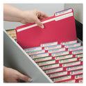 Smead Colored Pressboard Fastener Folders with SafeSHIELD Fasteners, 2" Expansion, 2 Fasteners, Letter Size, Bright Red, 25/Box (14936)