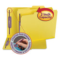 Smead Colored Pressboard Fastener Folders with SafeSHIELD Coated Fasteners, 2" Expansion, 2 Fasteners, Letter Size, Yellow, 25/Box (14939)