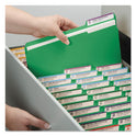 Smead Colored Pressboard Fastener Folders with SafeSHIELD Coated Fasteners, 2" Expansion, 2 Fasteners, Letter Size, Green, 25/Box (14938)