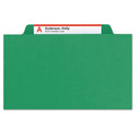 Smead Expanding Recycled Heavy Pressboard Folders, 1/3-Cut Tabs: Assorted, Letter Size, 1" Expansion, Green, 25/Box (21546)