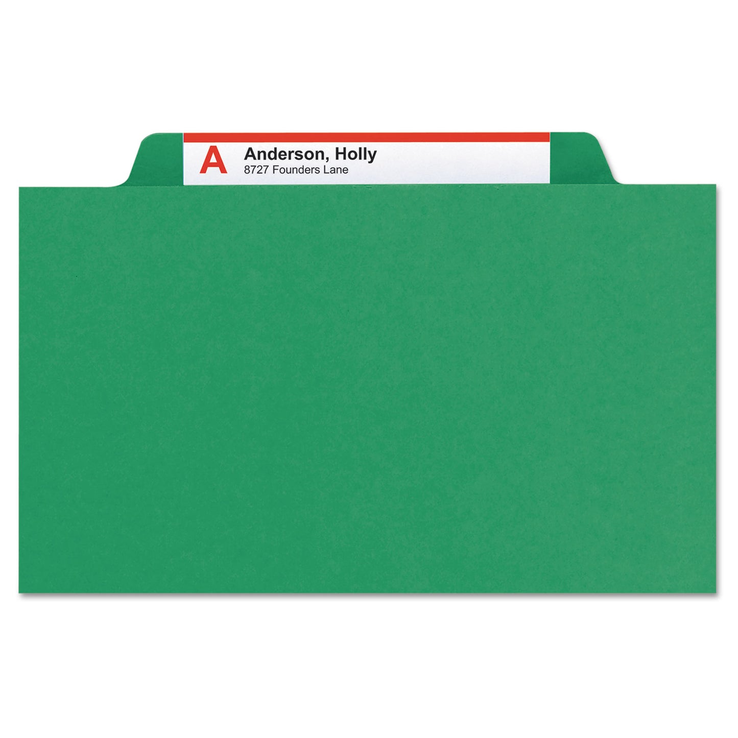Smead Expanding Recycled Heavy Pressboard Folders, 1/3-Cut Tabs: Assorted, Letter Size, 1" Expansion, Green, 25/Box (21546)