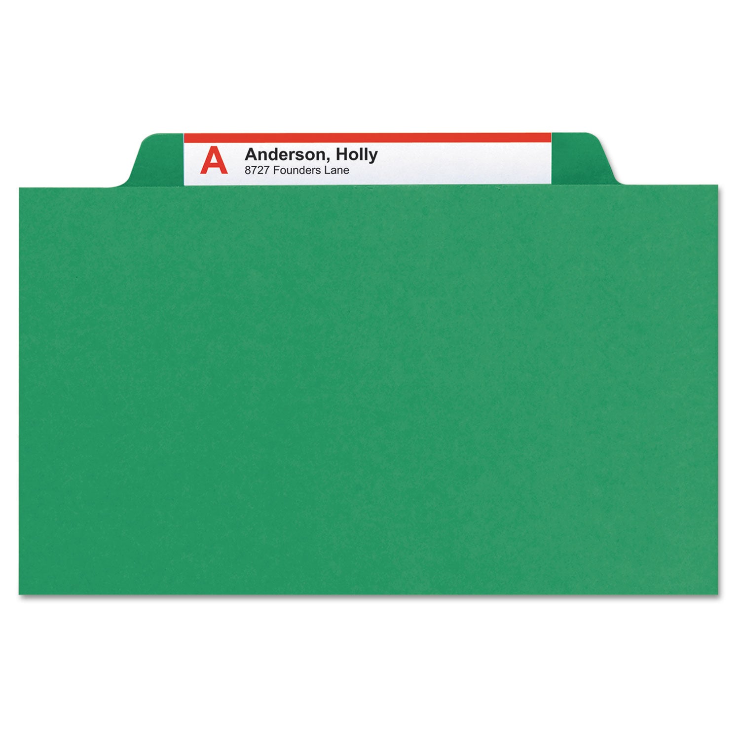 Smead Expanding Recycled Heavy Pressboard Folders, 1/3-Cut Tabs: Assorted, Letter Size, 1" Expansion, Green, 25/Box (21546)