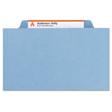 Smead Expanding Recycled Heavy Pressboard Folders, 1/3-Cut Tabs: Assorted, Letter Size, 1" Expansion, Blue, 25/Box (21530)