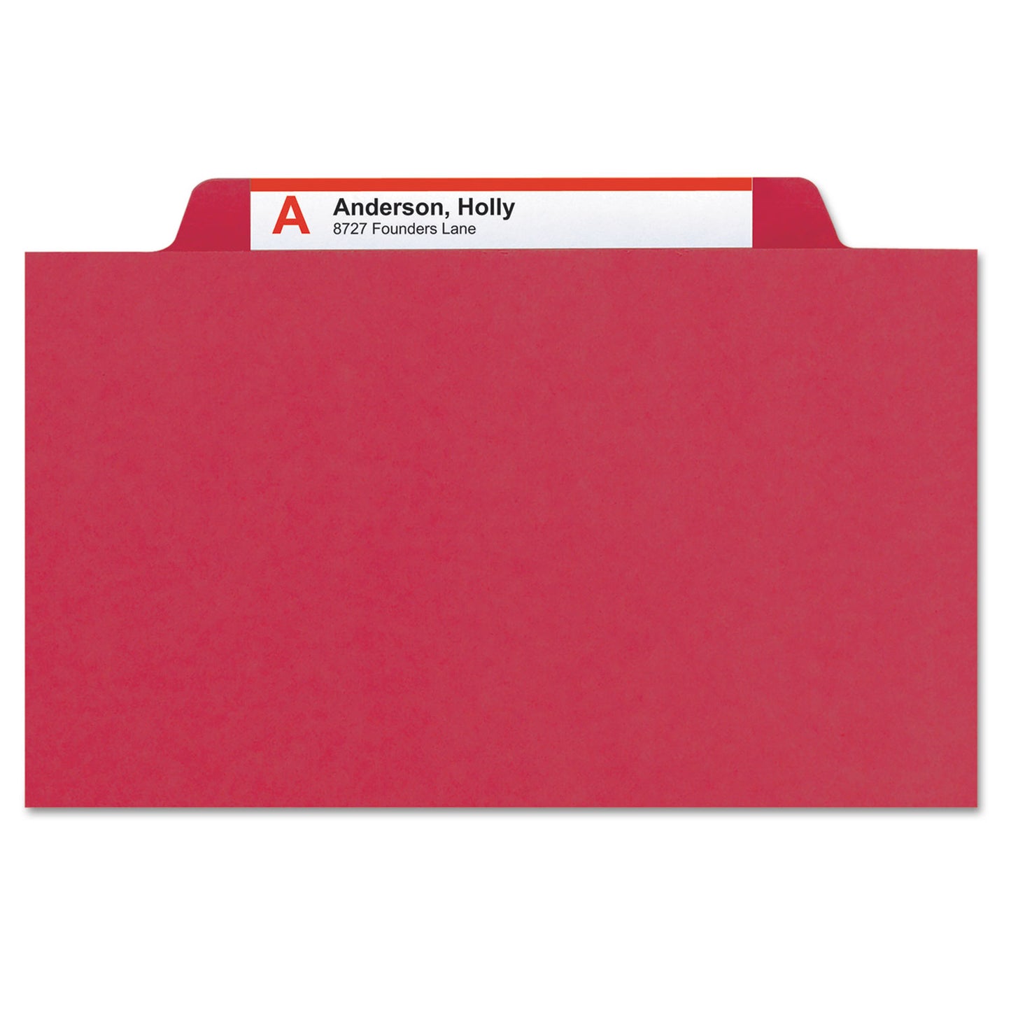 Smead Expanding Recycled Heavy Pressboard Folders, 1/3-Cut Tabs: Assorted, Letter Size, 1" Expansion, Bright Red, 25/Box (21538)