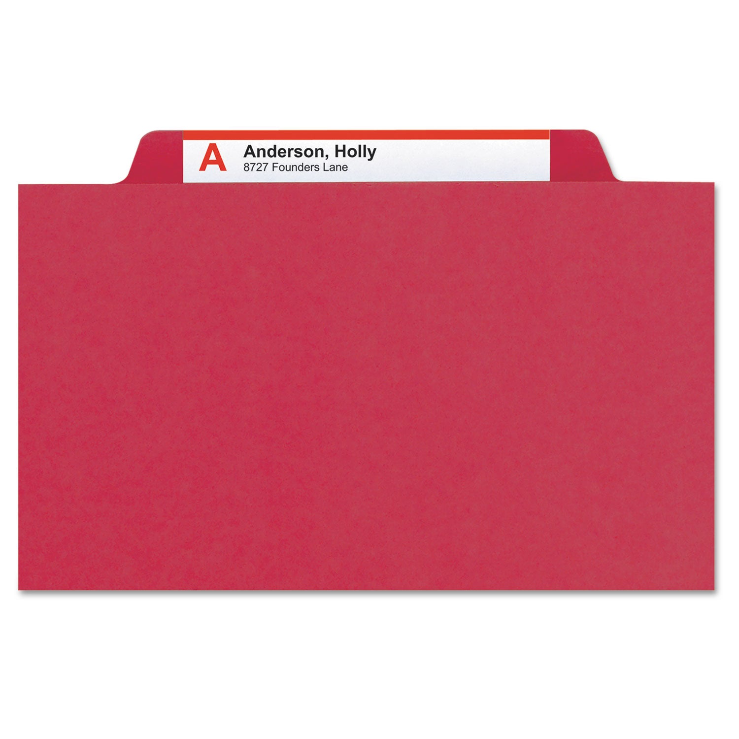 Smead Expanding Recycled Heavy Pressboard Folders, 1/3-Cut Tabs: Assorted, Letter Size, 1" Expansion, Bright Red, 25/Box (21538)